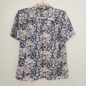 Vintage Benton Road Short Sleeved Floral Blouse